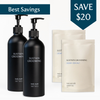 Family Bundle: 2 Body Wash Servings with 2 Reusable Bottles